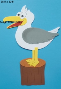 Möwe auf Poller